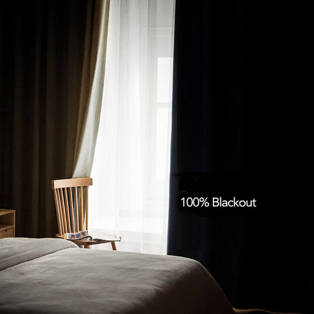 Tenda Oscurante Blu Petrolio Effetto Lino