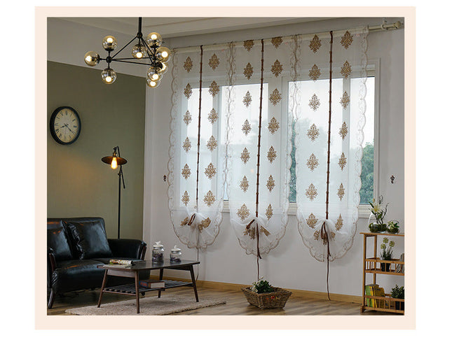 Tenda a pacchetto ricamata per soggiorno