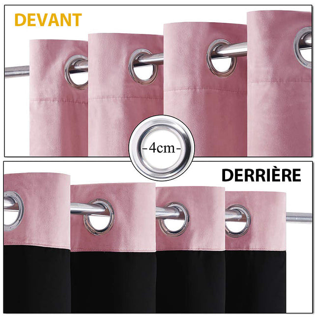 Tenda Oscurante in Velluto Rosa Cipria