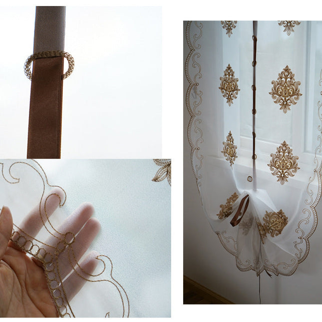 Tenda a pacchetto ricamata per soggiorno