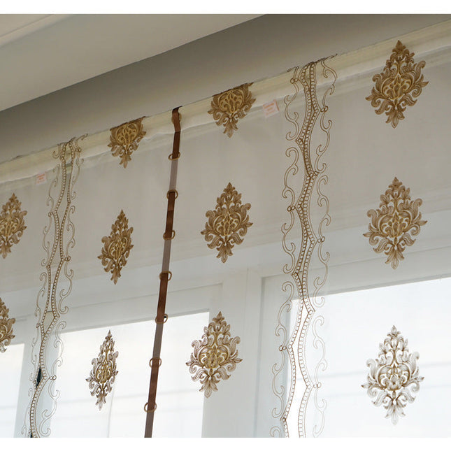 Tenda a pacchetto ricamata per soggiorno