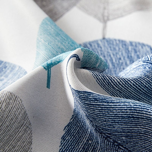 Tenda oscurante blu a fantasia floreale