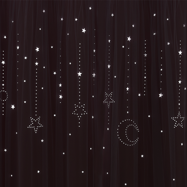 Tenda doppio velo bianca con stelle