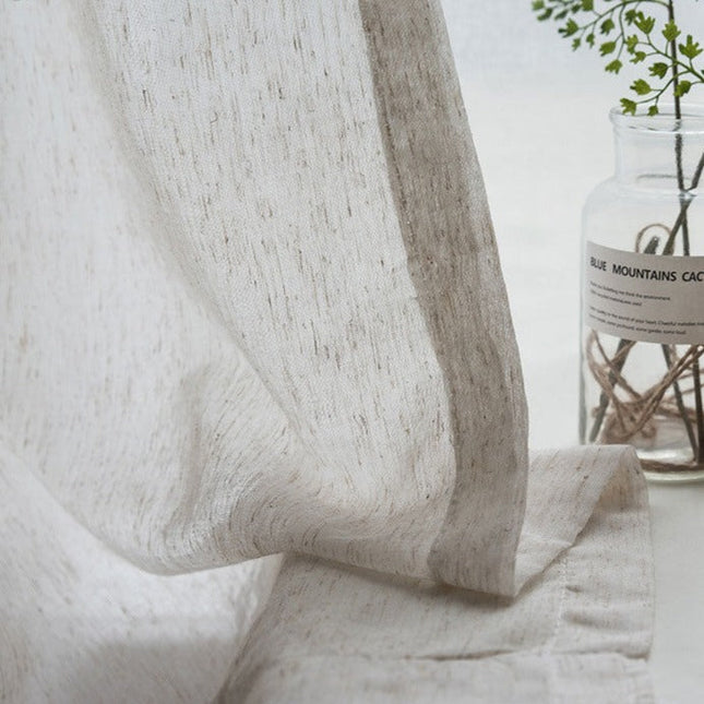 Tenda Leggera Semi-Trasparente Effetto Lino Naturale