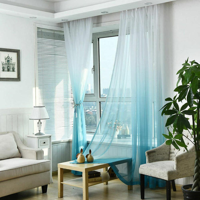Tenda Voile Trasparente con Gradiente Arancione