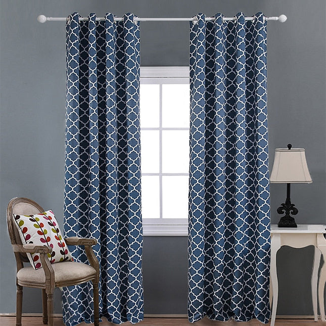 Tenda Stampa Geometrica Marocchina Blu