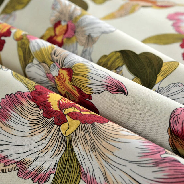 Tenda oscurante con stampa fiori e uccelli