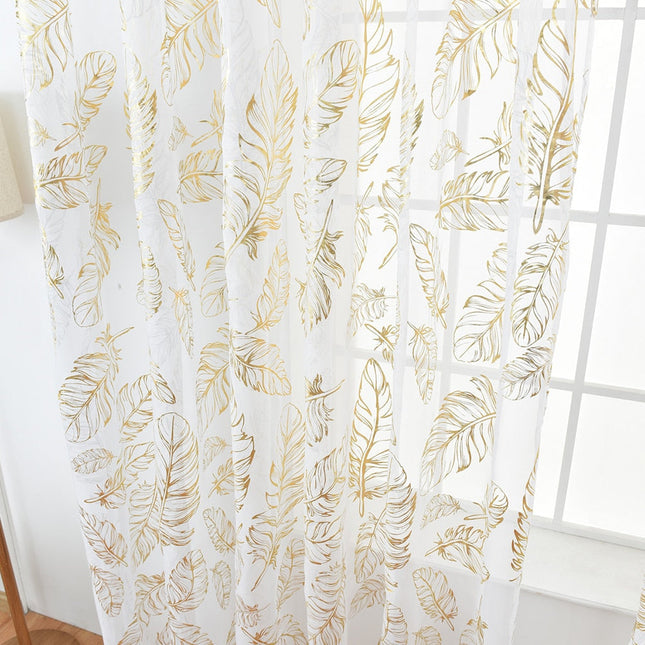 Tenda voile leggera con motivo piume