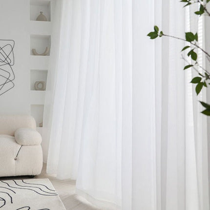 Tenda Velata Bianca per Soggiorno