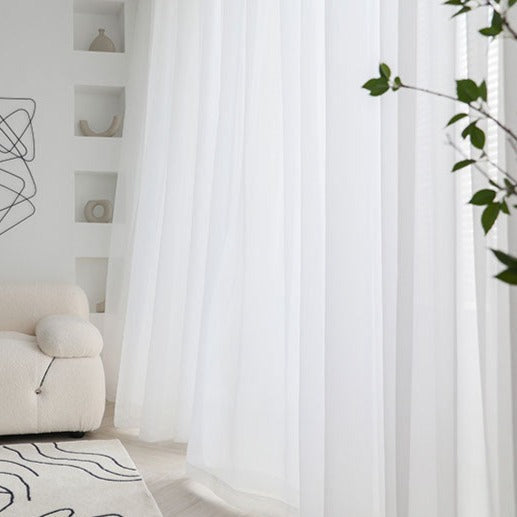 Tenda Velata Bianca per Soggiorno