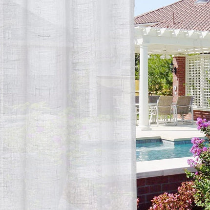 Tenda da esterno bianca effetto lino