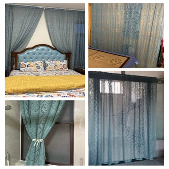 Tenda in Pizzo Stile Barocco Blu