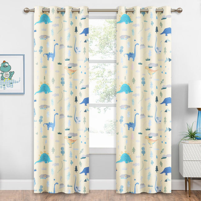 Tenda Oscurante Bambini Beige con Dinosauri