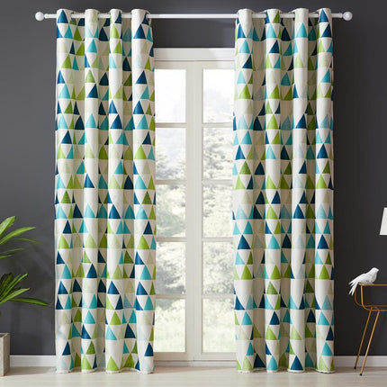 Tenda moderna verde motivo geometrico