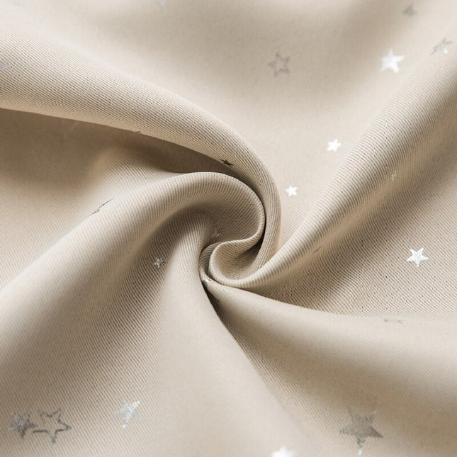 Tenda oscurante beige con stelle