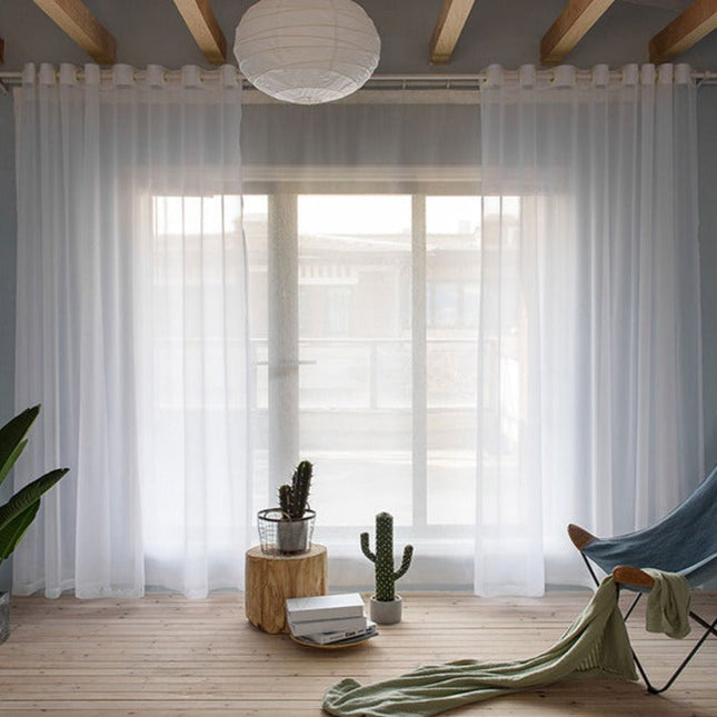 Tenda Velata Bianca per Soggiorno