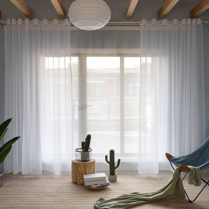 Tenda Velata Bianca per Soggiorno