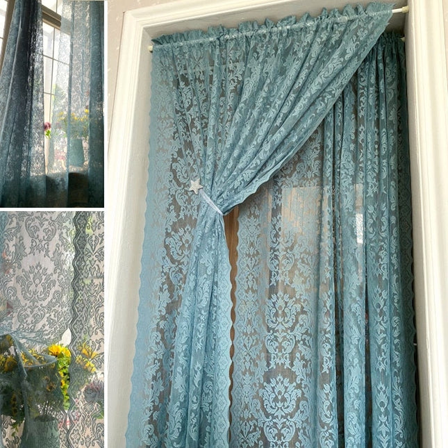 Tenda in Pizzo Stile Barocco Blu