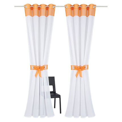 Tenda Voile Bianca con Bordo Blu