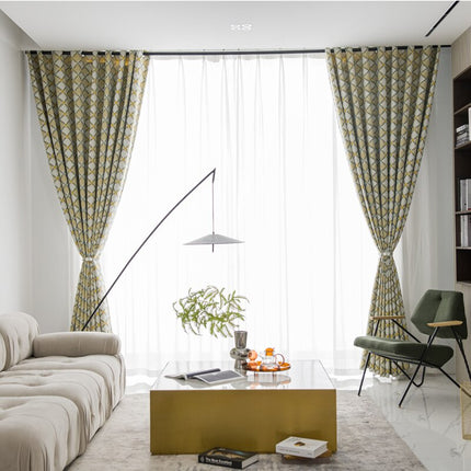 Tenda Stile Nordico Motivo Geometrico Giallo