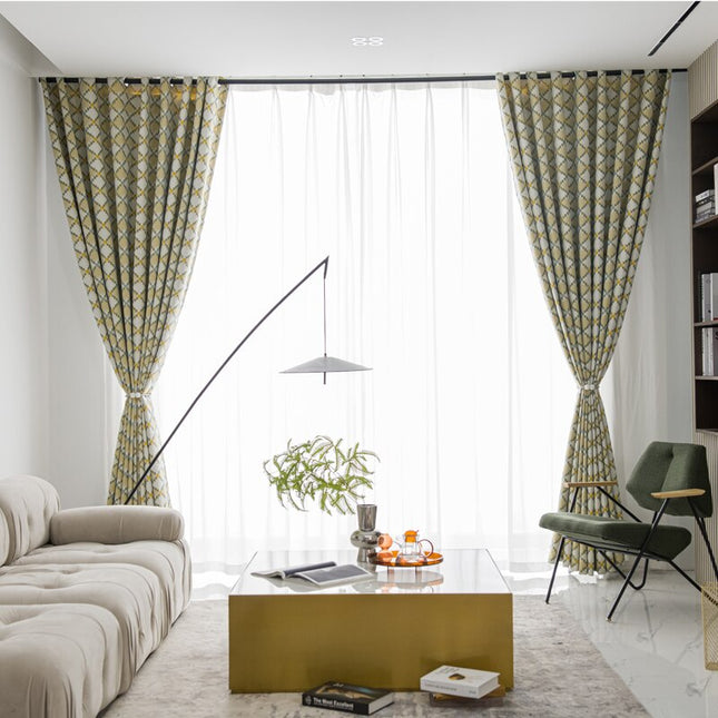 Tenda Stile Nordico Motivo Geometrico Giallo