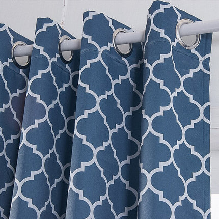 Tenda Stampa Geometrica Marocchina Blu