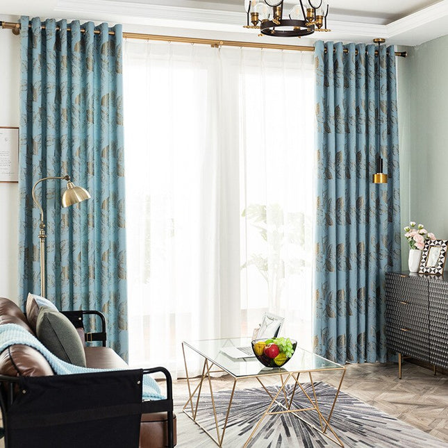 Tenda jacquard elegante motivo foglie