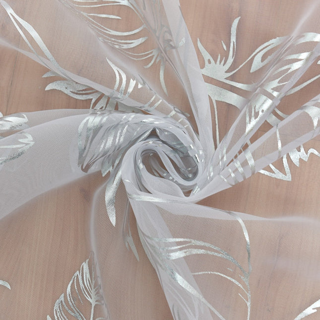 Tenda voile leggera con motivo piume