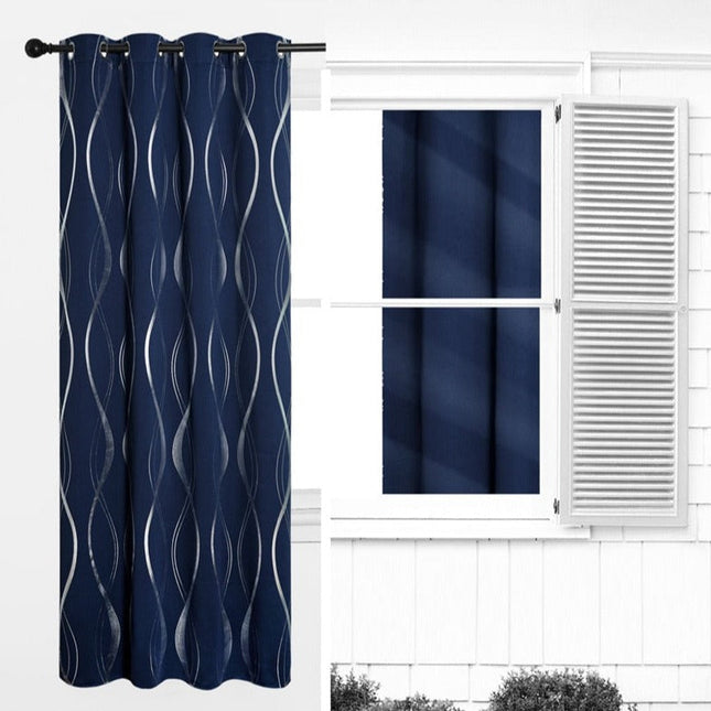 Tenda Oscurante Blu con Motivo Onde