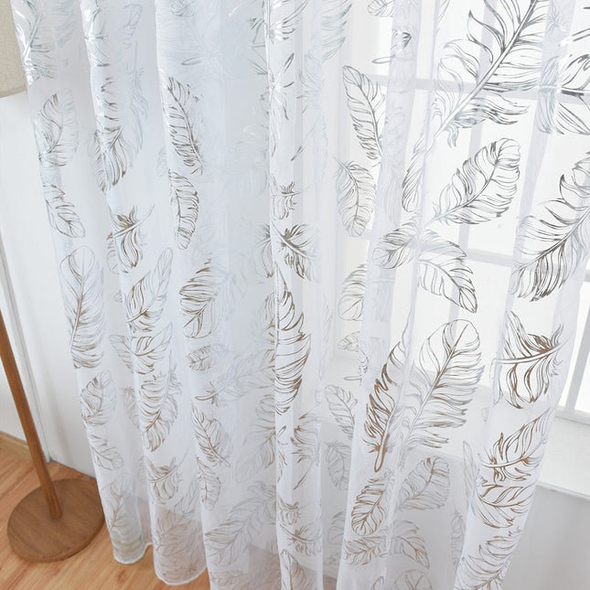 Tenda voile leggera con motivo piume