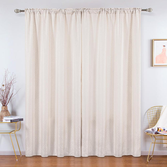 Tenda beige con motivo geometrico