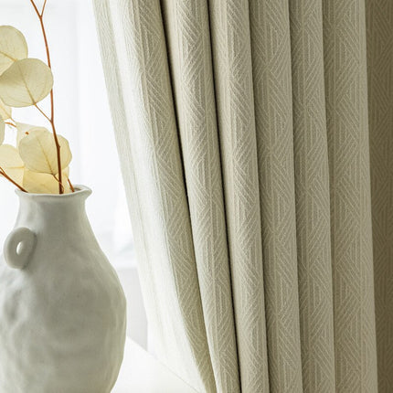 Tenda Oscurante Beige con Trama Spigata
