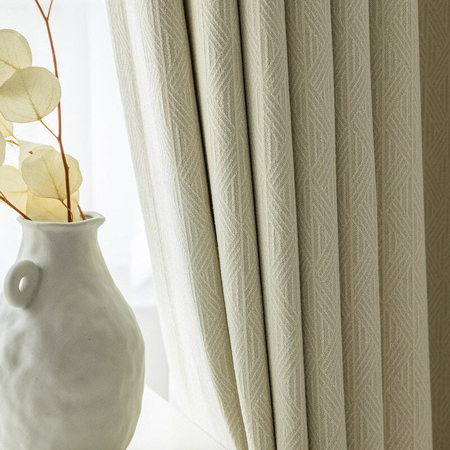 Tenda Oscurante Beige con Trama Spigata