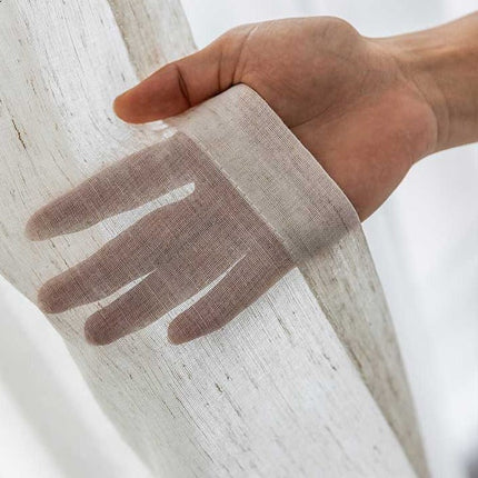 Tenda Leggera Semi-Trasparente Effetto Lino Naturale