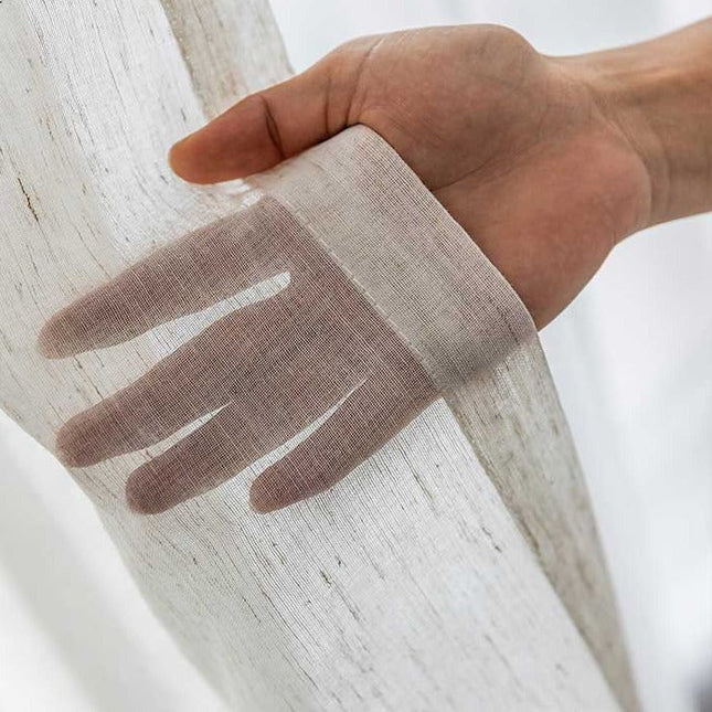 Tenda Leggera Semi-Trasparente Effetto Lino Naturale