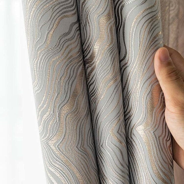 Tenda oscurante jacquard motivo argento