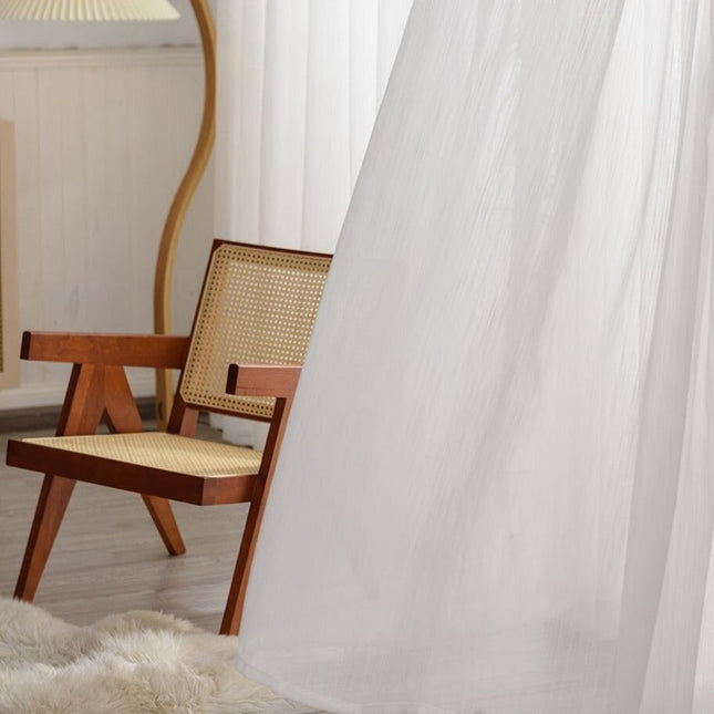 Tenda voile effetto lino per soggiorno