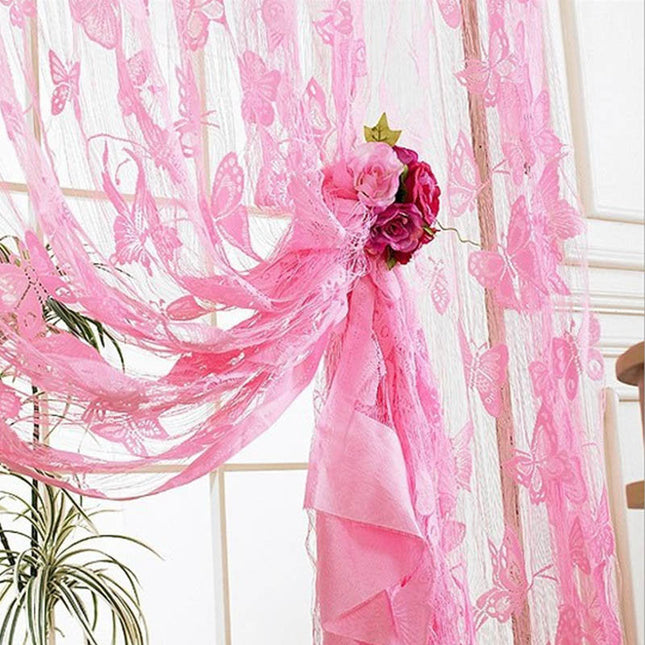 Tenda voile leggera con motivo farfalle