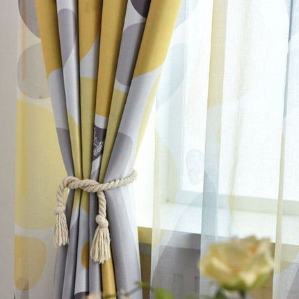 Tenda Voile con Stampa Geometrica Moderna