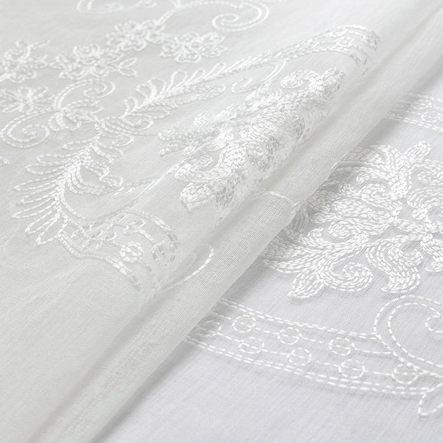 Tenda Voile Elegante con Ricamo Classico
