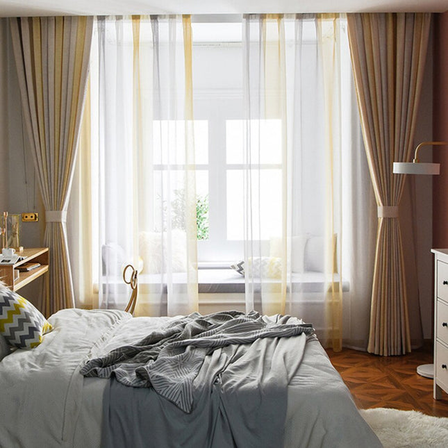 Tenda Voile Bicolore Gialla e Grigia