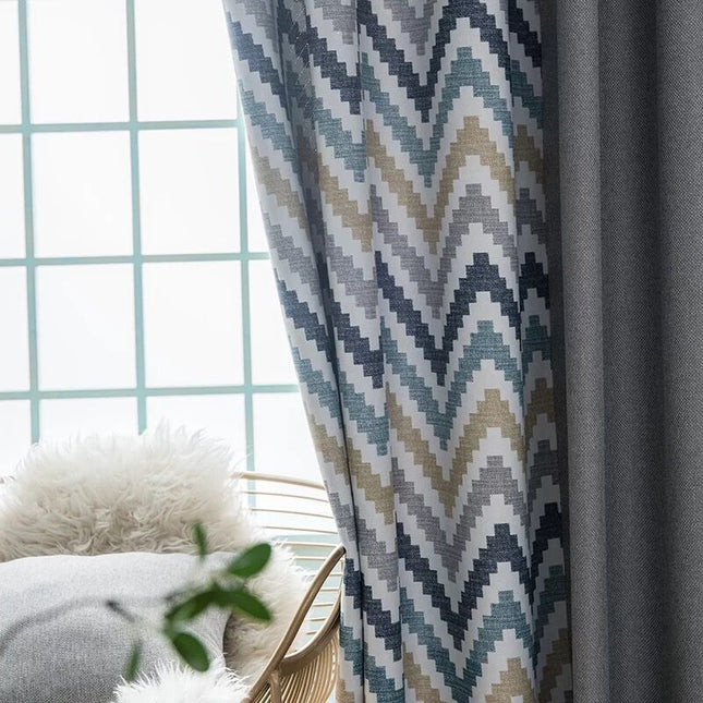 Tenda Oscurante con Motivo Chevron Moderno