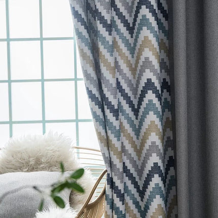 Tenda Oscurante con Motivo Chevron Moderno