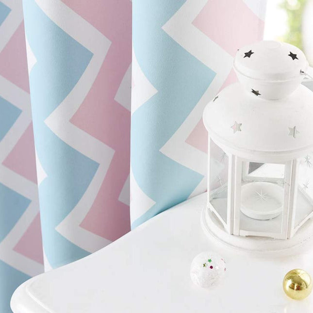 Tenda Cameretta Motivo Chevron Rosa Blu