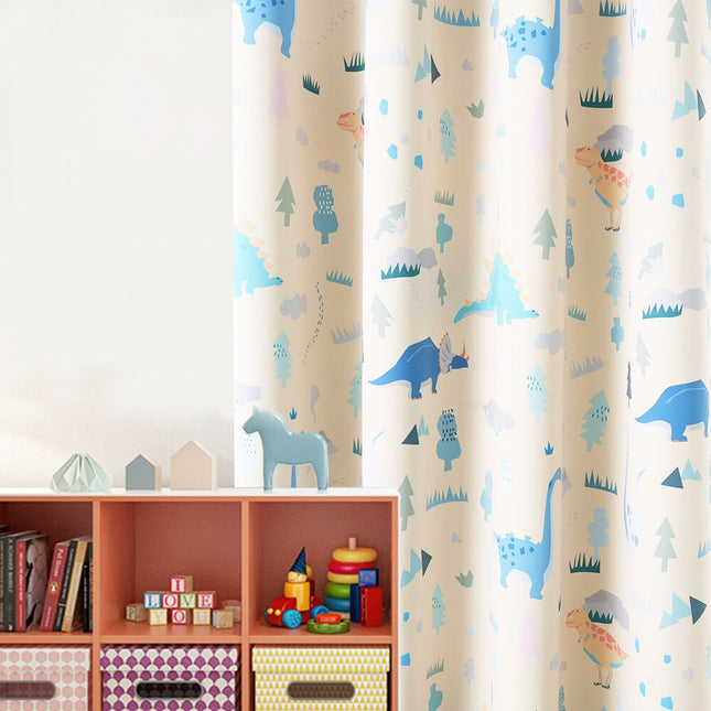 Tenda Oscurante Bambini Beige con Dinosauri