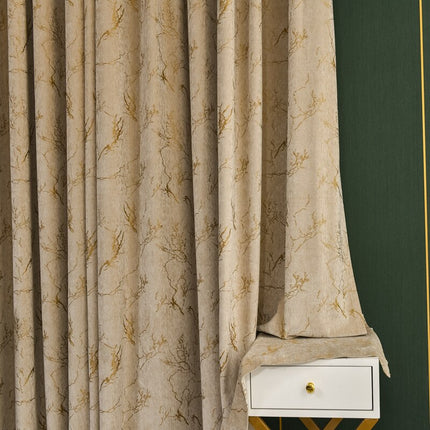 Tenda oscurante con stampa dorata