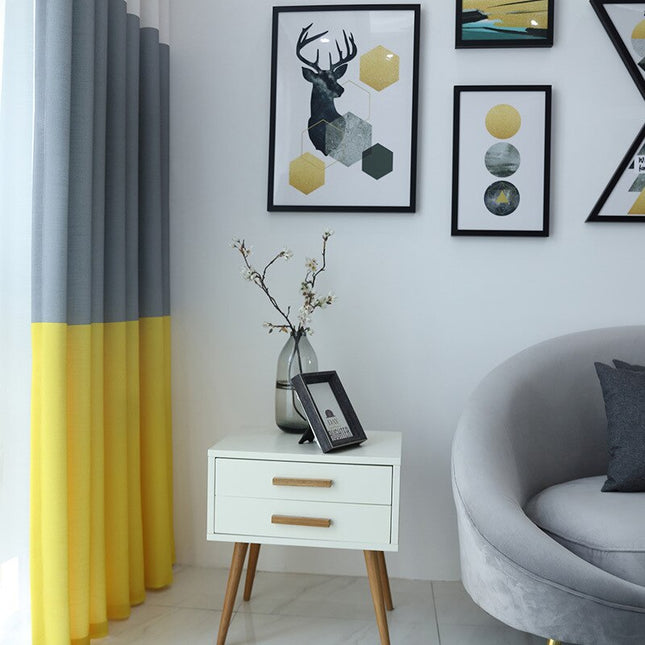 Tenda Moderna Bicolore Grigio e Giallo