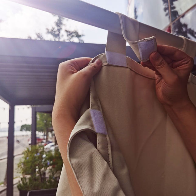 Tenda da esterno con passanti corallo