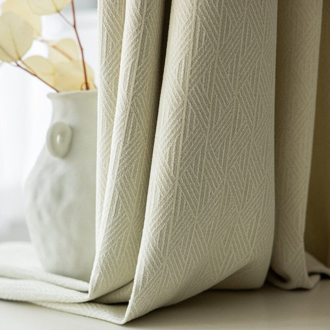 Tenda Oscurante Beige con Trama Spigata
