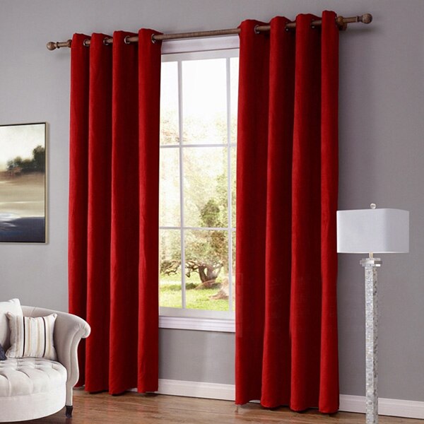 Tenda oscurante rossa effetto velluto